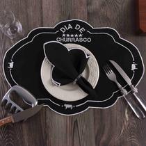 Kit Jogo Americano Bordado Churrasco Guardanapo 04 Lugares