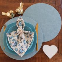 Kit jogo americano capa de supla sousplat verde água 10 peça