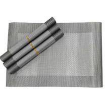 Kit Jogo Americano com 4 Peças PVC 30x45cm Cinza - Quanhe