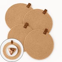 Kit Jogo Americano em Linho Para Mesa de Jantar Sousplat 25cm Kit Jogo Americano em Linho Para Mesa de Jantar Sousplat 25cm