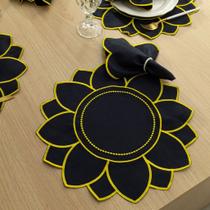 Kit Jogo Americano Girassol Pçs Souplats Mesa De 6 Lugares Mesa Posta Guardanapo Supla