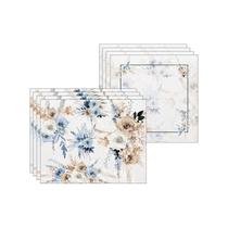 Kit Jogo Americano + Guardanapo Boho Azul/Ambar