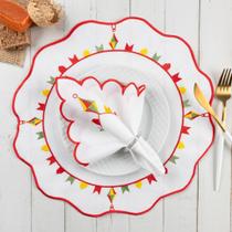 Kit Jogo Americano Junino Festa Junina São João Pçs Souplats Mesa De 6 Lugares Mesa Posta Guardanapo