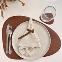 Kit Jogo Americano material sintético Premium Lavável 3 Cores Mesa Posta