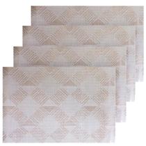 Kit Jogo Americano Mesa Posta Sousplat PVC Bege - 4 Peças Kit Jogo Americano Mesa Posta Sousplat PVC Bege - 4 Peças