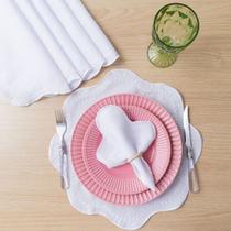 Kit Jogo Americano Paris Bordado Branco ou Dourado 12 Pçs Souplats Mesa Posta Guardanapo Supla