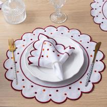 Kit Jogo Americano Poá Pçs Souplats Mesa De 6 Lugares Mesa Posta Guardanapo Supla