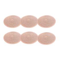 Kit Jogo Americano Redondo de Linho Rosa 6 Peças Para Decoração Jantar e Mesa Posta