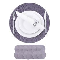 Kit Jogo Americano Redondo Impermeável 38 cm Jantar 12 Peças Kit Jogo Americano Redondo Impermeável 38 cm Jantar 12 Peças