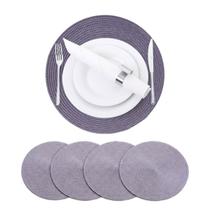 Kit Jogo Americano Redondo Impermeável 38 cm Jantar 4 Peças Kit Jogo Americano Redondo Impermeável 38 cm Jantar 4 Peças