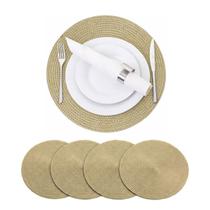Kit Jogo Americano Redondo Impermeável 38 cm Jantar 4 Peças Kit Jogo Americano Redondo Impermeável 38 cm Jantar 4 Peças