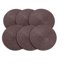 Kit Jogo Americano Redondo Impermeável 38 cm Jantar 6 Peças