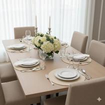 Kit Jogo Americano Redondo Mesa Decorativo Jantar Descanso de Prato Kit Jogo Americano Redondo Mesa Decorativo Jantar Descanso de Prato