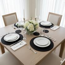 Kit Jogo Americano Redondo Mesa Decorativo Jantar Descanso de Prato Kit Jogo Americano Redondo Mesa Decorativo Jantar Descanso de Prato