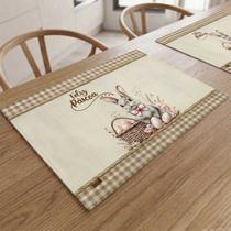 Kit Jogo Americano Retangular Impermeável Tecido Sousplat Para Mesa Posta