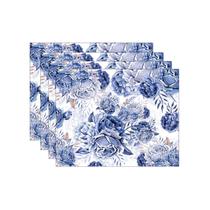 Kit Jogo Americano Rosas Azul