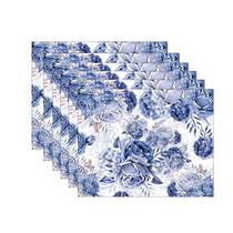 Kit Jogo Americano Rosas Azul