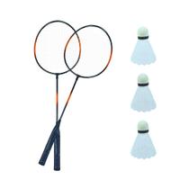 Kit Jogo Badminton Com 2 Raquetes + 3 Petecas + Bolsa