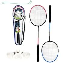 Kit Jogo Badminton Completo Com 2 Raquetes 3 Petecas E Bolsa
