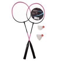 Kit Jogo Badminton Semi Profissional Com 2 Raquetes Em Alumínio 2 Petecas Macias E Leve Com Bolsa