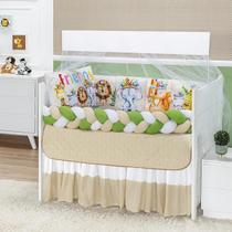 Kit Jogo Berço Safari Estampado 10 Peças Americano Bichinhos