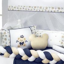 Kit Jogo Berço Ursinho Teddy Principe Bordado 11 Peças Kit