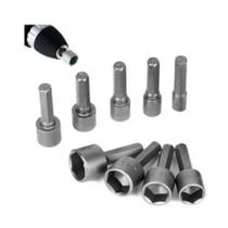 Kit Jogo Bits Soquete Canhão Parafusadeira - 9 Peças Kit Jogo Bits Soquete Canhão Parafusadeira - 9 Peças