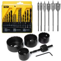 Kit Jogo Broca Concreto Madeira Ferro Serra Copo Broca Chata