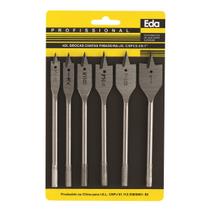 Kit Jogo Brocas Chata Para Madeira C/6 Peças 4DL Eda Kit Jogo Brocas Chata Para Madeira C/6 Peças 4DL Eda