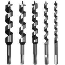 Kit Jogo Brocas Para Madeira Espiral Encaixe Sextavado 5 Peças