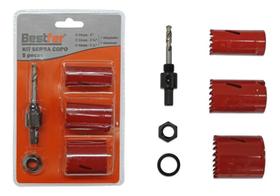 Kit Jogo Brocas Serra Copo Bimetal Ferro Aço Plastico 5 Pçs