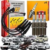 Kit Jogo Cabo De Vela + Vela De Ignição Renault Logan Sandero Clio March Kangoo 1.0 Kit Jogo Cabo De Vela + Vela De Ignição Renault Logan Sandero Clio March Kangoo 1.0