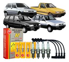 Kit Jogo Cabo E Vela De Ignição Fiat Duna Elba Fiorino Premio Uno