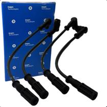 Kit Jogo Cabos + 4 Velas De Ignição Fiat Uno Fiorino Premio 1.0 Original