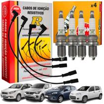 Kit Jogo Cabos E Velas De Ignição Fiat Uno Palio Evo Mobi 1.0 8v Kit Jogo Cabos E Velas De Ignição Fiat Uno Palio Evo Mobi 1.0 8v