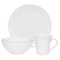 Kit Jogo Café Lanche Branco 3 Peças Oxford Cerâmica