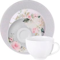 Kit Jogo Café Lanche Ornatta para 2 Pessoas em Porcelana Branco Tramontina
