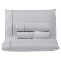 Kit Jogo Cama King Size 400 Fios Lençol com Ponto Palito Aveludado 4 Peças Macio e Aveludado