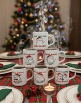 Kit Jogo Canecas 300ml Flork Natal Porcelana Qtde:2