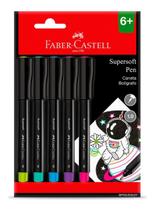 Kit Jogo Canetas Ponta Fina Contorno Desenho Lettering Supersoft Pen 1.0mm 5 cores