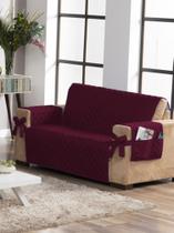 Kit Jogo Capa Protetor De Sofá Com Laço 2 Lugares Vermelho