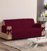 Kit Jogo Capa Protetor De Sofá Com Laço 3 Lugares Vermelho