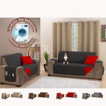 Kit Jogo Capa Protetor para Sofá Dupla Face 2 e 3 Lugares Matelada em Linha
