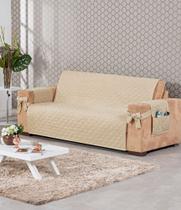 kit jogo capa protetora de sofá com laço 3 lugares Azul