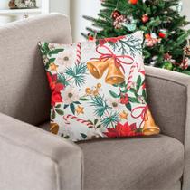 Kit Jogo Capas de Almofadas 45 x45 Decorativas Estampa Digital de Natal Natalina 6 Peças
