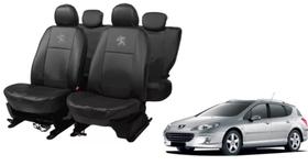 Kit Jogo Capas de Couro Peugeot 407 04-11 Protege Rasgo Sujeira Líquidos