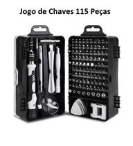 Kit Jogo Chave 115 Peças Reparo Celular Tablet Fenda Phillips Torx Y Com Estojo