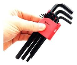 Kit Jogo Chave Allen Longa 9 Pc Aço Cromo Vanádio Fosfatizado