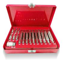 Kit Jogo Chave Bits Torx Ribe Para Cabeçote E Adaptador 1/2