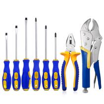 Kit Jogo Chave De Fenda E Phillips Com Alicate Pressão E Universal Kit Jogo Chave De Fenda E Phillips Com Alicate Pressão E Universal